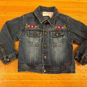 Barbie Avenue embroidered flower denim jean jacket